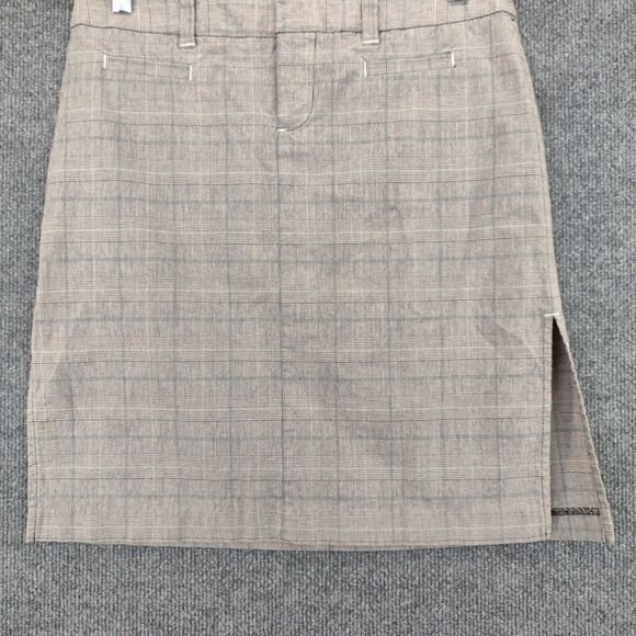 Wet Seal Skirt Womens Size 5 Gray Check Pattern Side Slit Cotton Blend - Picture 8 of 12